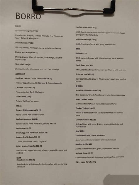 Borro Menu .